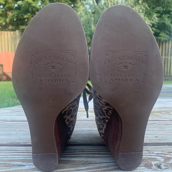Lucky Brand Leopard Print Women’s Wedge Boots 6.5 - Picture 8 of 11